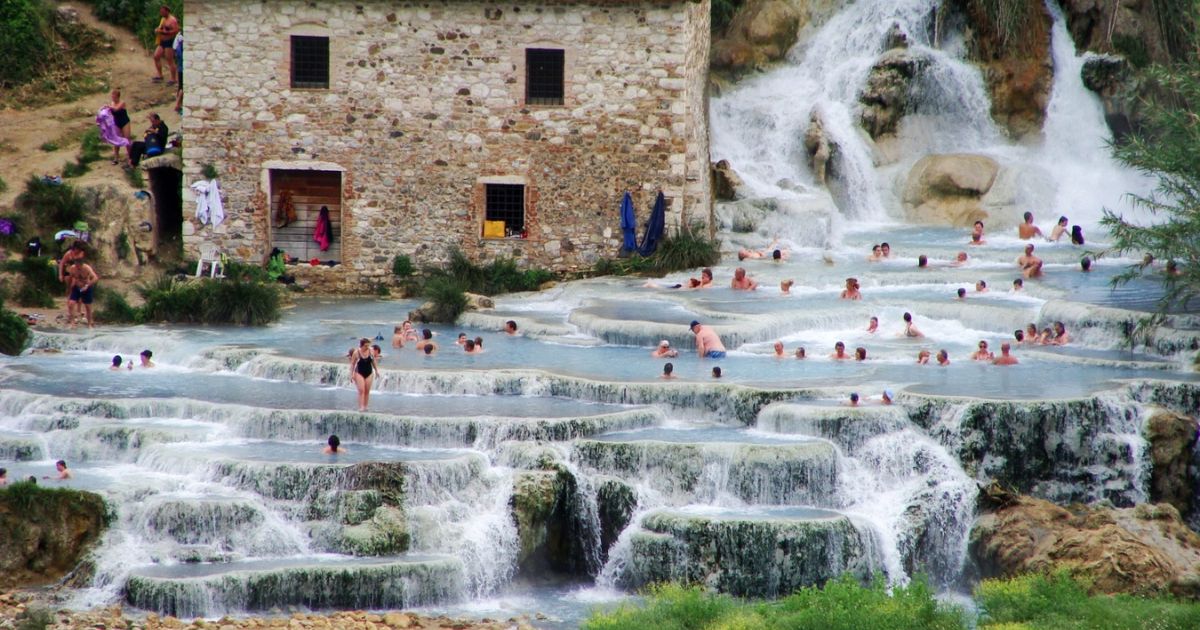 Visit the Tuscany Hot Springs in Saturnia, Italy