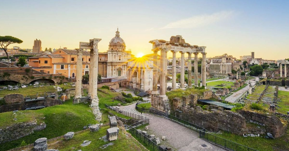 sunrise at the roman-forum